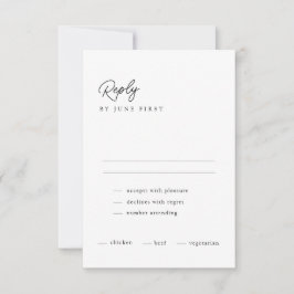 Classy Calligraphy Black White Wedding Tarjeta RSV