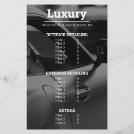 Classy Car Photo Repara la Lista de Precios de Mec