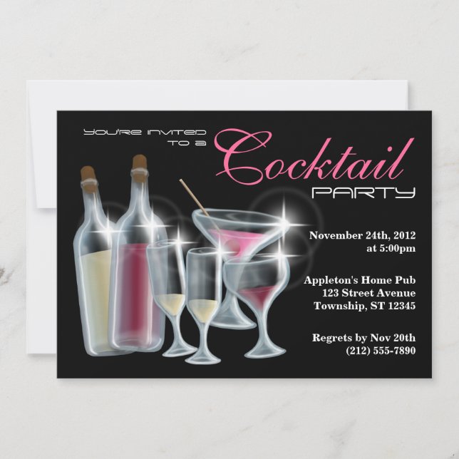 Classy Cocktail Party Invitaciones (Anverso)