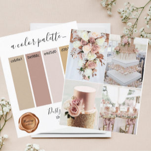 Classy Dusty Rosa Dorado Boda colores Tarjeta de p