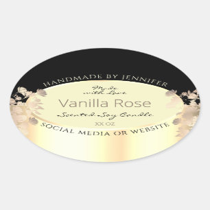 Classy Floral Product Packages Etiquetas Cream Gol