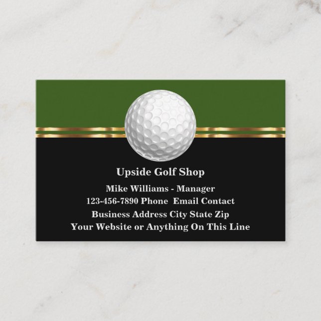 Classy Golf Tema Tarjetas de visita de gama alta (Anverso)