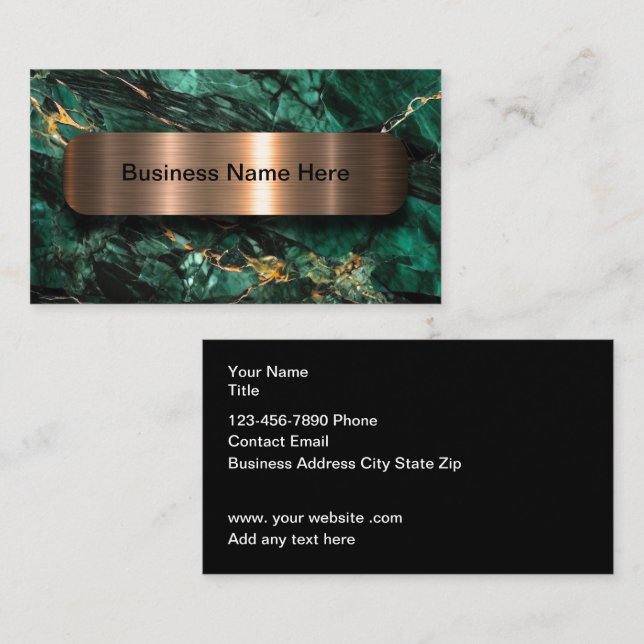 Classy Jade Stone Aspecto de las modernas tarjetas (Anverso / Reverso)