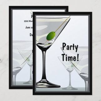Classy Martini Cocktails Party Invitación