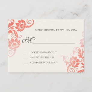 Classy Ombre Coral Wedding RSVP