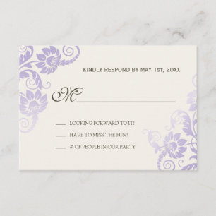 Classy Ombre Lilac Wedding RSVP
