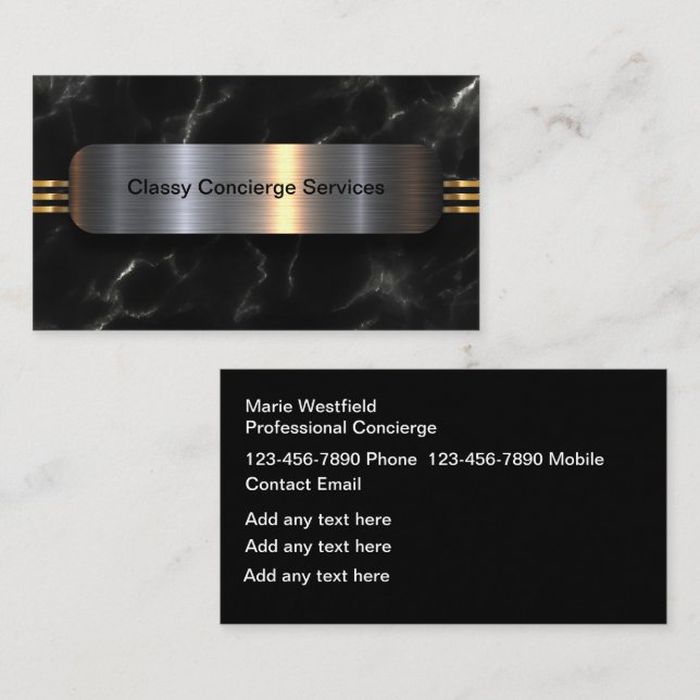 Classy Personal Concierge Tarjetas de visita de ga (Anverso / Reverso)