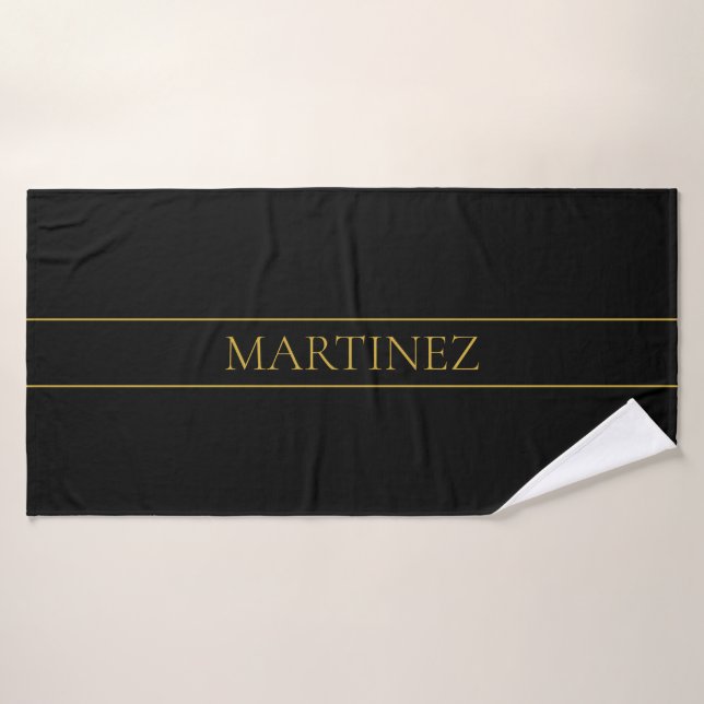 Classy Personalizable Gold Text & Lines (Toalla de baño)