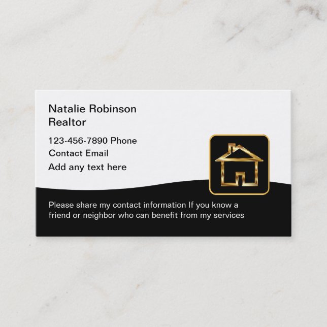 Classy Realtor Real Estate Tarjetas De Negocios (Anverso)