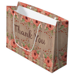 Classy Red Floral Gracias Bolsa De Regalos