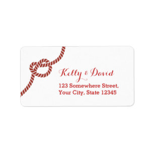 Classy Red Rope Knot Etiquetas de dirección de dev