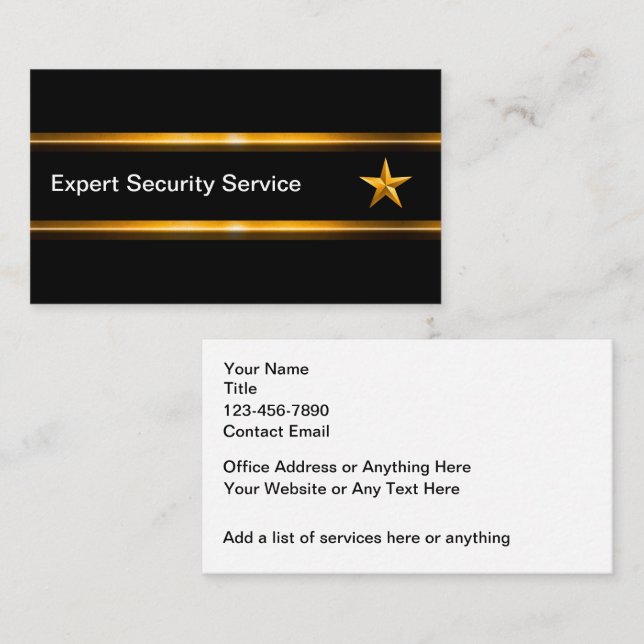 Classy Security Services - Tarjetas de visita mode (Anverso / Reverso)