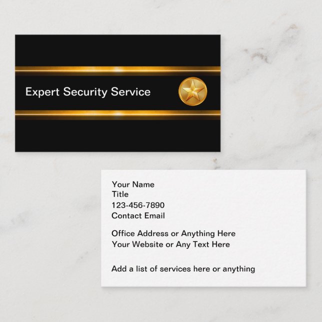 Classy Security Services - Tarjetas de visita mode (Anverso / Reverso)