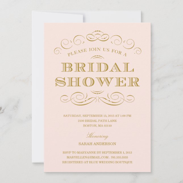 CLASSY SHOWER | INVITACIÓN DE LA DUCHA BRIDAL (Anverso)