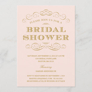 CLASSY SHOWER   INVITACIÓN DE LA DUCHA BRIDAL