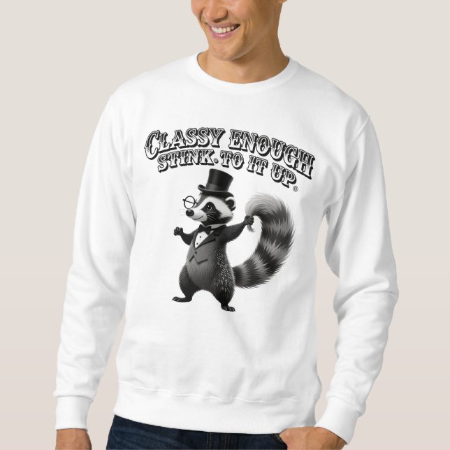 Classy Skunk in Top Hat Funny Black and White (Anverso)