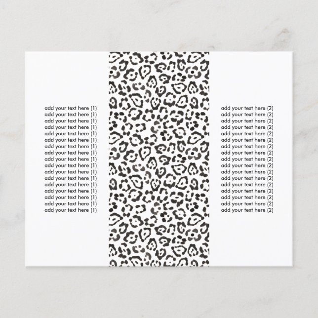 Classy Snow Leopard Print Tri-Fold Flyers (Anverso)