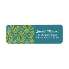 Classy Swirly Damask Return Address Pegatinas