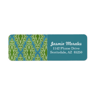 Classy Swirly Damask Return Address Pegatinas