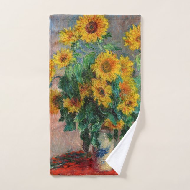 Claude Monet - Bouquet de girasoles (Toalla de mano)