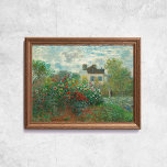 Claude Monet El Jardín Artista Arte Antiguo Francé<br><div class="desc">Poster de Claude Monet,  el jardín del artista en Argentina,  1873. Antiguo y famoso cuadro francés con una casa y flores de estilo impresionista. Licencia CCO,  arte de dominio público. Marco no incluido.</div>