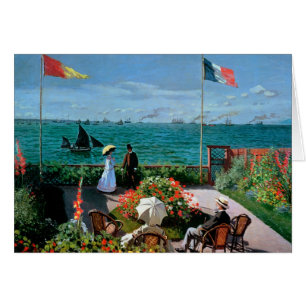 Claude Monet el la terraza en Sainte-Adresse,