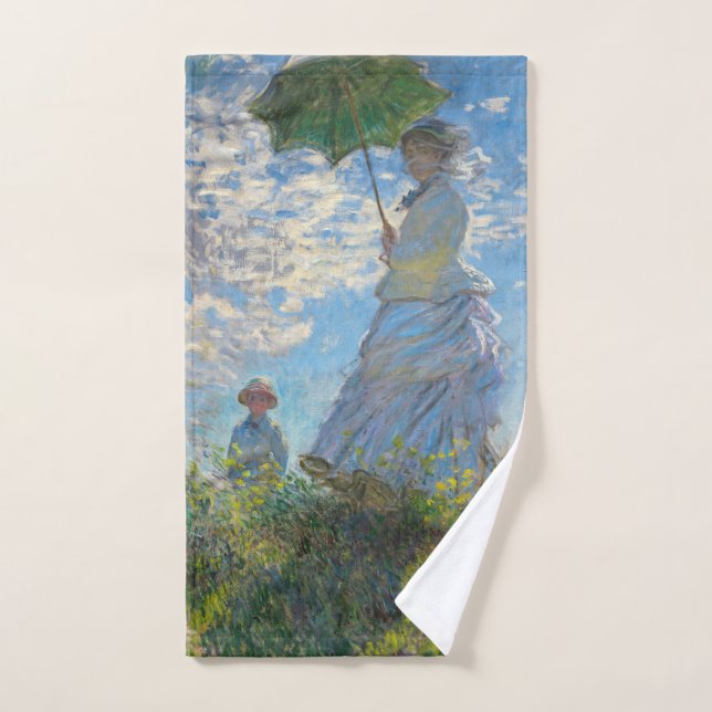 Claude Monet - El paseo, mujer con sombrilla (Toalla de mano)
