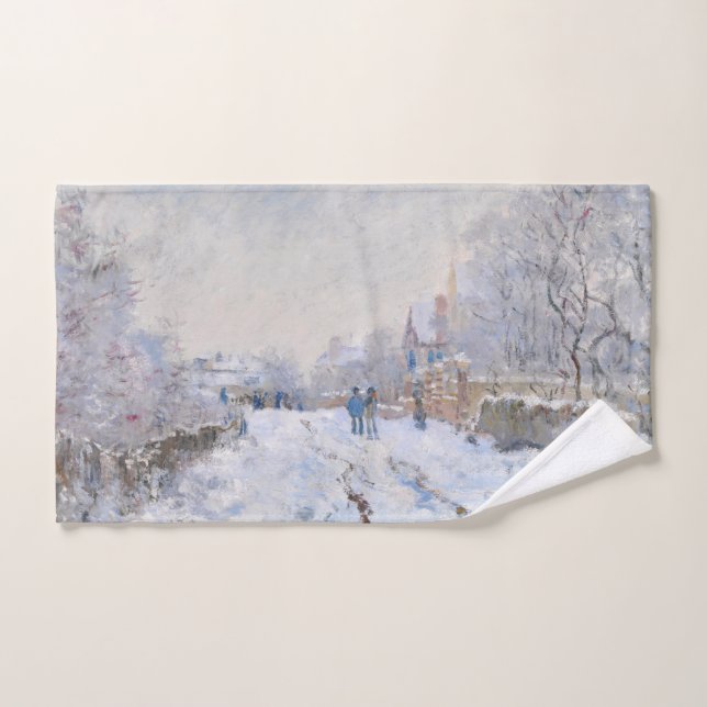 Claude Monet - Escena de nieve en Argentina (Toalla de mano)