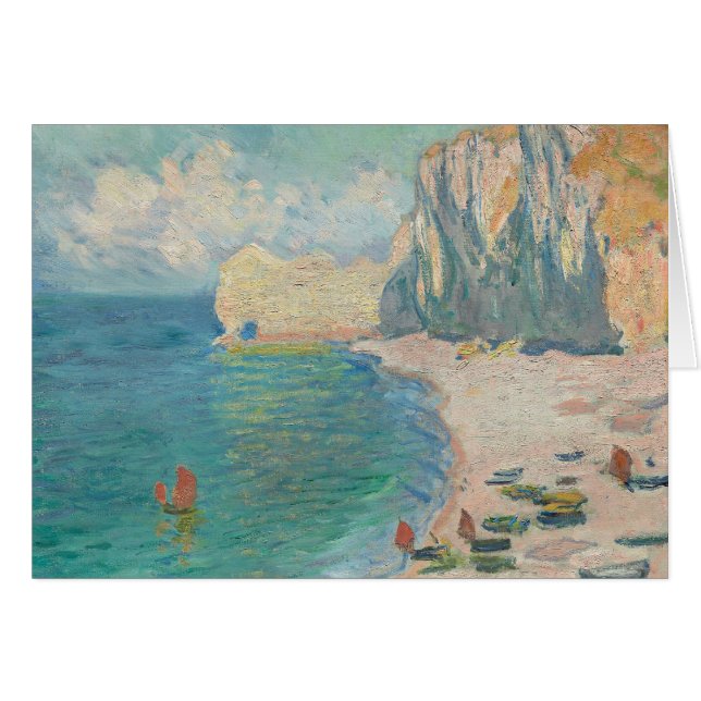 Claude Monet - Etretat - La playa y Falaise (Anverso (Horizontal))