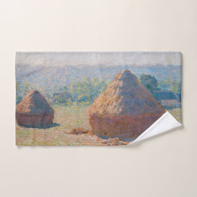 Claude Monet - Haystacks, fin de verano (Toalla de mano)