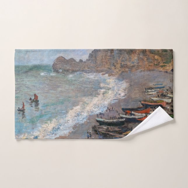 Claude Monet - La playa de Etretat (Toalla de mano)