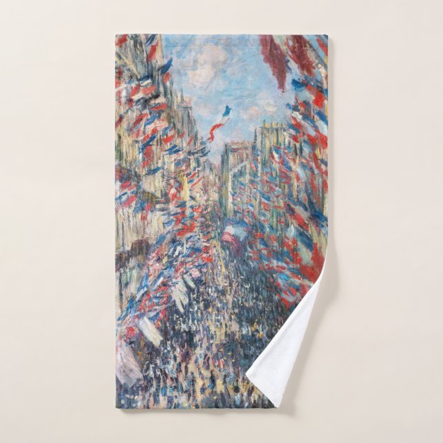 Claude Monet - La Rue Montorgueil - París (Toalla de mano)