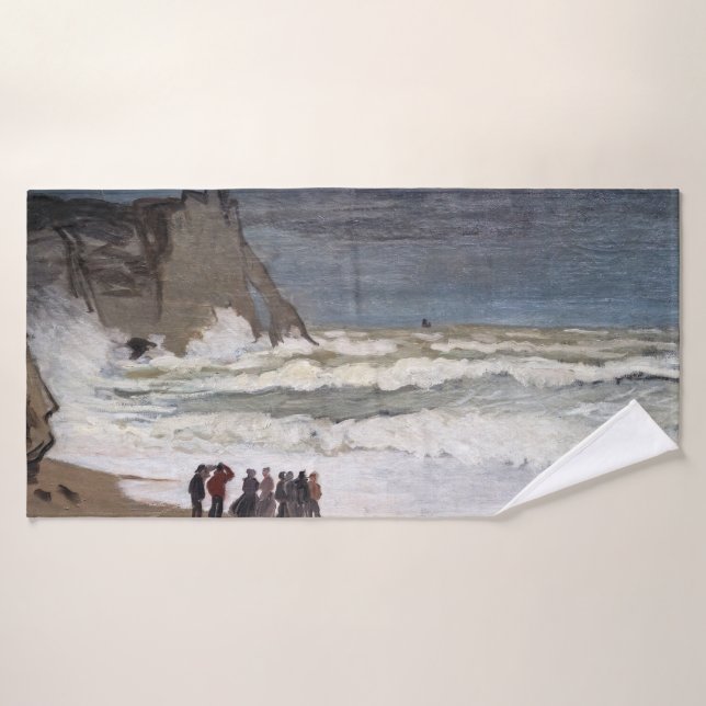 Claude Monet - Mar duro en Etretat (Toalla de baño)