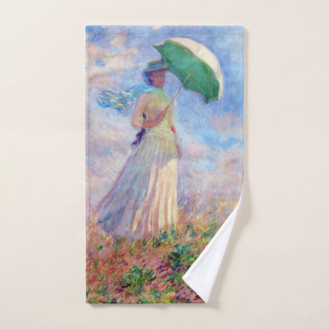 Claude Monet - Mujer con Parasol a la derecha (Toalla de mano)