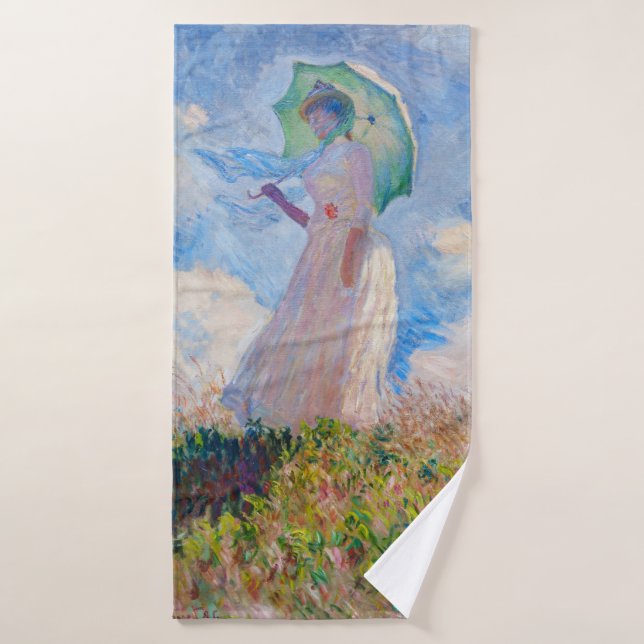 Claude Monet - Mujer con Parasol a la izquierda (Toalla de baño)