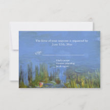 Claude Monet nenúfar vintage RSVP boda