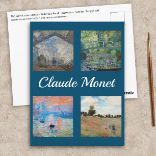 Claude Monet Obras Maestras Parche de Tarjeta Post