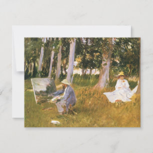 Claude Monet pintando, en el lindero de un bosque