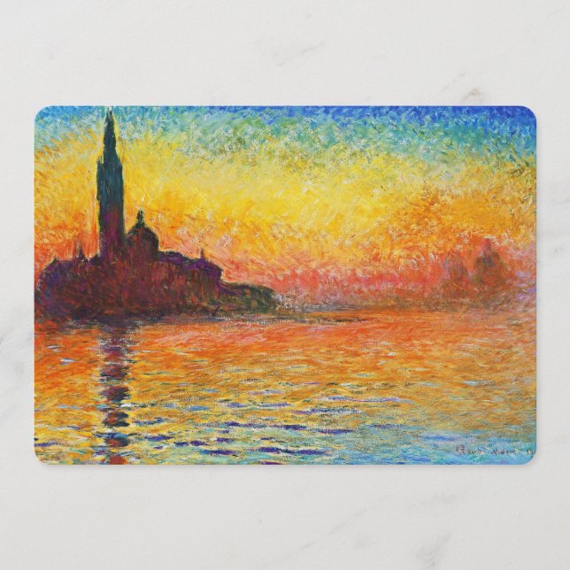 Claude Monet Sunset En Venecia Arte Impresionante (Anverso)