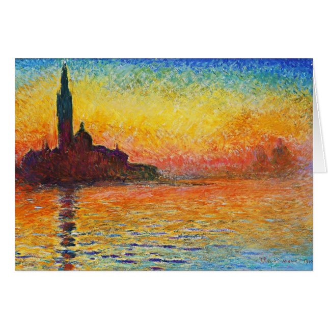 Claude Monet Sunset En Venecia Arte Impresionante (Anverso (Horizontal))