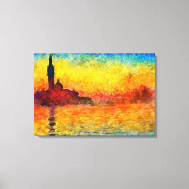 Claude Monet Sunset En Venecia Arte Impresionante (Anverso)