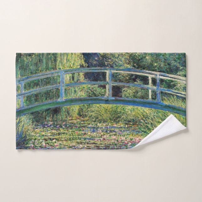 Claude Monet - Water Lily Pond y Puente Japanés (Toalla de mano)