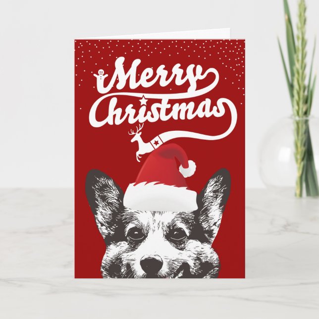 Cláusula Corgi Feliz Navidad Feriada Roja (Anverso)