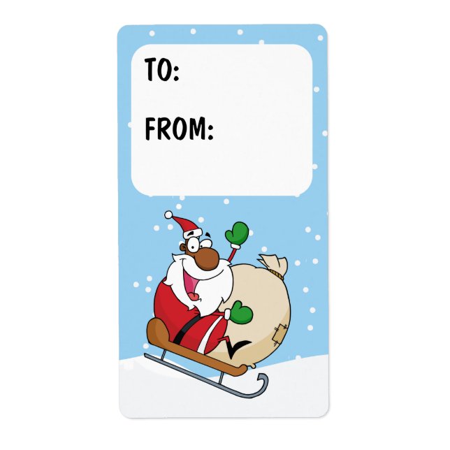 Cláusula Santa negra en etiqueta de regalo de Slei (Frente)