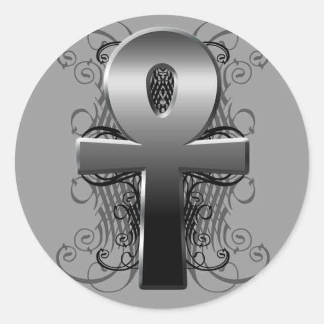 "Clave de vida (Ankh)" en Pegatina cromado (Anverso)