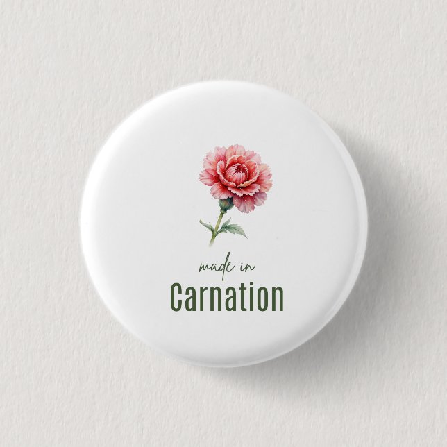 Clavel de enero Flor de nacimiento  botón Acuarela (Anverso)