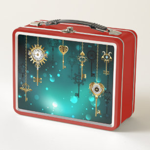 Claves de esqueleto antiguas sobre fondo verde