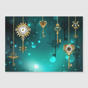 Claves de esqueleto antiguas sobre fondo verde