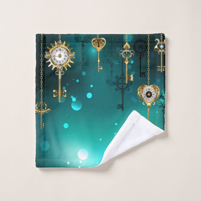 Claves de esqueleto antiguas sobre fondo verde (Toallita)