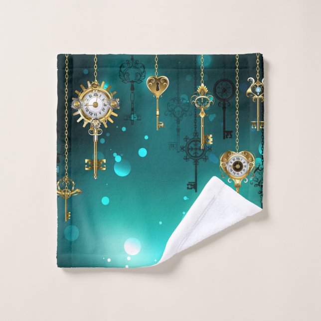 Claves de esqueleto antiguas sobre fondo verde (Toallita)